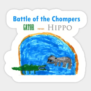 Animal Battle: Gator vs Hippo Sticker